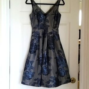 WHBM dress, grey/blue floral size 00